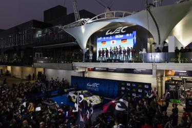Podium, 06 ESTRE Kevin (fra), LOTTERER André (ger), VANTHOOR Laurens (bel), Porsche Penske Motorsport, Porsche 963 #06, Hypercar, 08 BUEMI Sébastien (swi), HARTLEY Brendon (nzl), HIRAKAWA Ryo (jpn), Toyota Gazoo Racing, Toyota GR010 - Hybrid #08, Hypercar, 05 CAMPBELL Matt (aus), CHRISTENSEN Michael (dnk), MAKOWIECKI Frédéric (fra), Porsche Penske Motorsport, Porsche 963 #05, Hypercar,  during the 2024 Rolex 6 Hours of Sao Paulo, 5th round of the 2024 FIA World Endurance Championship, from July 12 to 14, 2024 on the Autódromo José Carlos Pace in Interlagos, Brazil - Photo Julien Delfosse / DPPI