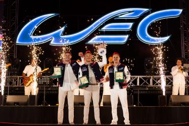06 ESTRE Kevin (fra), LOTTERER André (ger), VANTHOOR Laurens (bel), Porsche Penske Motorsport, Porsche 963 #06, Hypercar, portrait during the 2024 FIA WEC Awards Ceremony, on November 3, 2024 at the Sofitel Bahrain Zallaq in Manama, Bahrain - Photo Javier Jimenez / DPPI