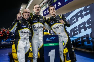 33 EDGAR Jonny (gbr), JUNCADELLA Dani (spa), KEATING Ben (usa), TF Sport, Chevrolet Corvette Z06 GT3.R #33, LM GT3, celebrating their win during the Qatar 1812 KM, 1st round of the 2025 FIA World Endurance Championship, from February 25 to 28, 2025 on the Losail International Circuit in Lusail, Qatar - Photo Julien Delfosse / DPPI