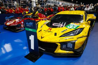33 EDGAR Jonny (gbr), JUNCADELLA Dani (spa), KEATING Ben (usa), TF Sport, Chevrolet Corvette Z06 GT3.R #33, LM GT3, parc fermé during the Qatar 1812 KM, 1st round of the 2025 FIA World Endurance Championship, from February 25 to 28, 2025 on the Losail International Circuit in Lusail, Qatar - Photo Julien Delfosse / DPPI