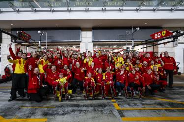 Family picture Ferrari AF Corse celebrating their 1-2-3 during the Qatar 1812 KM, 1st round of the 2025 168极速赛车历史开奖查询 FIA World Endurance Championship, from February 25 to 28, 2025 on the Losail International Circuit in Lusail, Qatar - Photo Julien Delfosse / DPPI