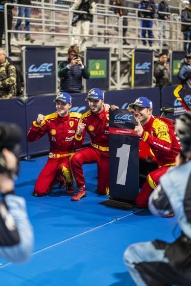 50 FUOCO Antonio (ita), MOLINA Miguel (spa), NIELSEN Nicklas (dnk), Ferrari AF Corse, Ferrari 499P #50, Hypercar, portrait during the Qatar 1812 KM, 1st round of the 2025 FIA World Endurance Championship, from February 25 to 28, 2025 on the Losail International Circuit in Lusail, Qatar - Photo Charly Lopez / DPPI